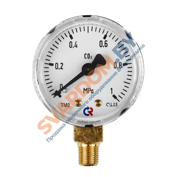 Манометр 1,0 МПа, 1/8 NPT, углекислый газ, ПТК - svardom.by