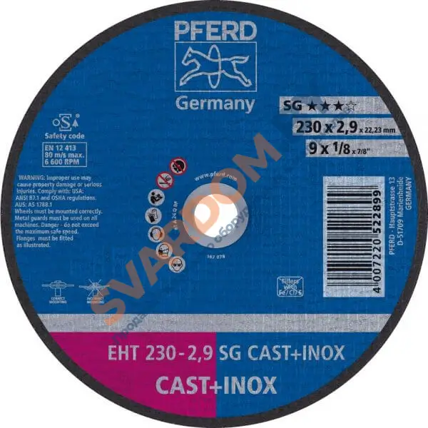 Круг отрезной PFERD SG CAST + INOX EHT - svardom.by