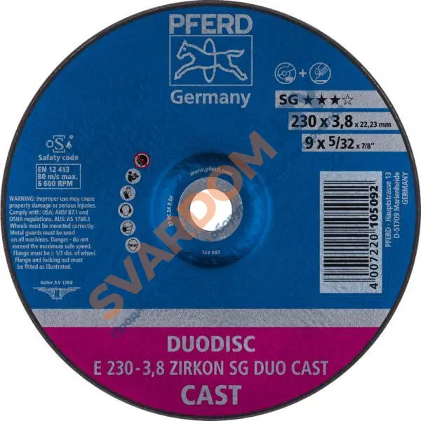 Комбинированный круг PFERD SG DUODISC CAST ZIRKON - svardom.by