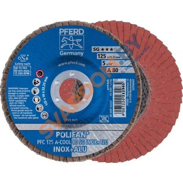 Круги лепестковые торцевые (КЛТ) PFERD A-COOL SG INOX+ALU PFC - svardom.by
