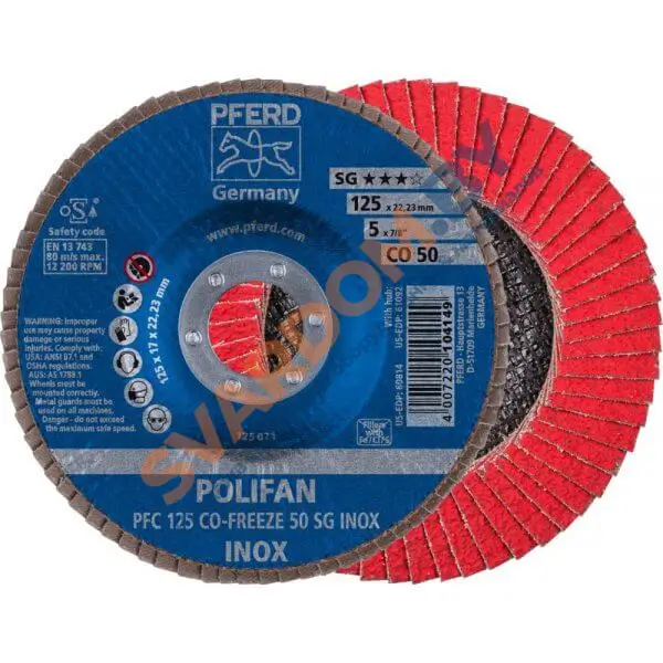 Круги лепестковые торцевые (КЛТ) PFERD CO-FREEZE SG INOX PFC - svardom.by